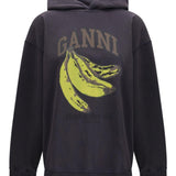 Felpa con stampa Banana in nero Ganni - donna 