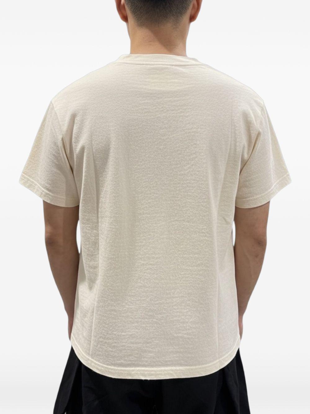 T-shirt con logo dipinto in avorio Found - unisex 