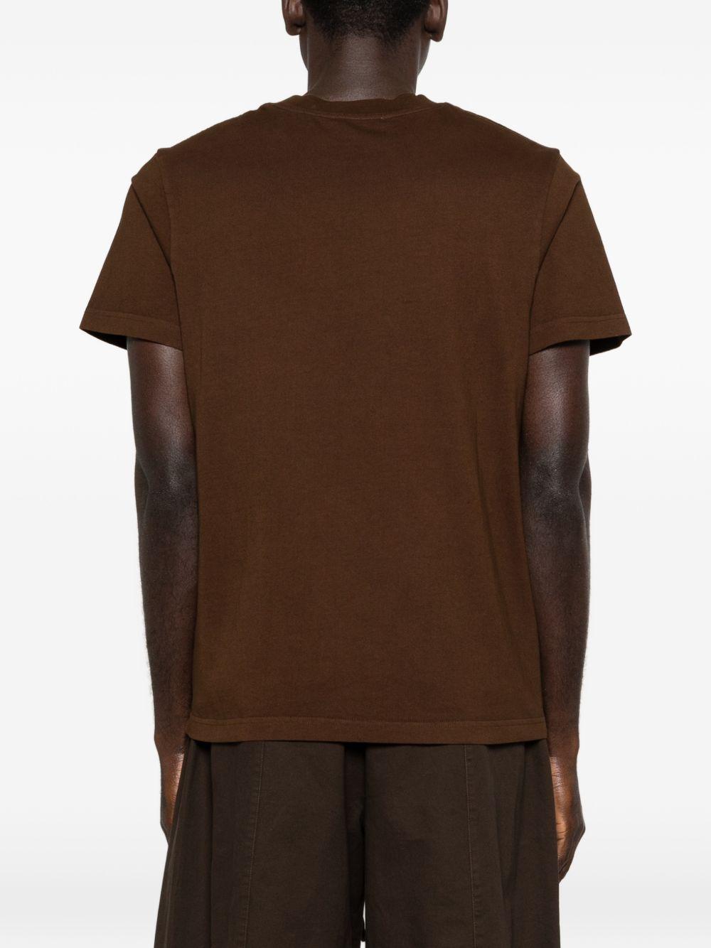 T-shirt girocollo in marrone Entire studios - unisex 