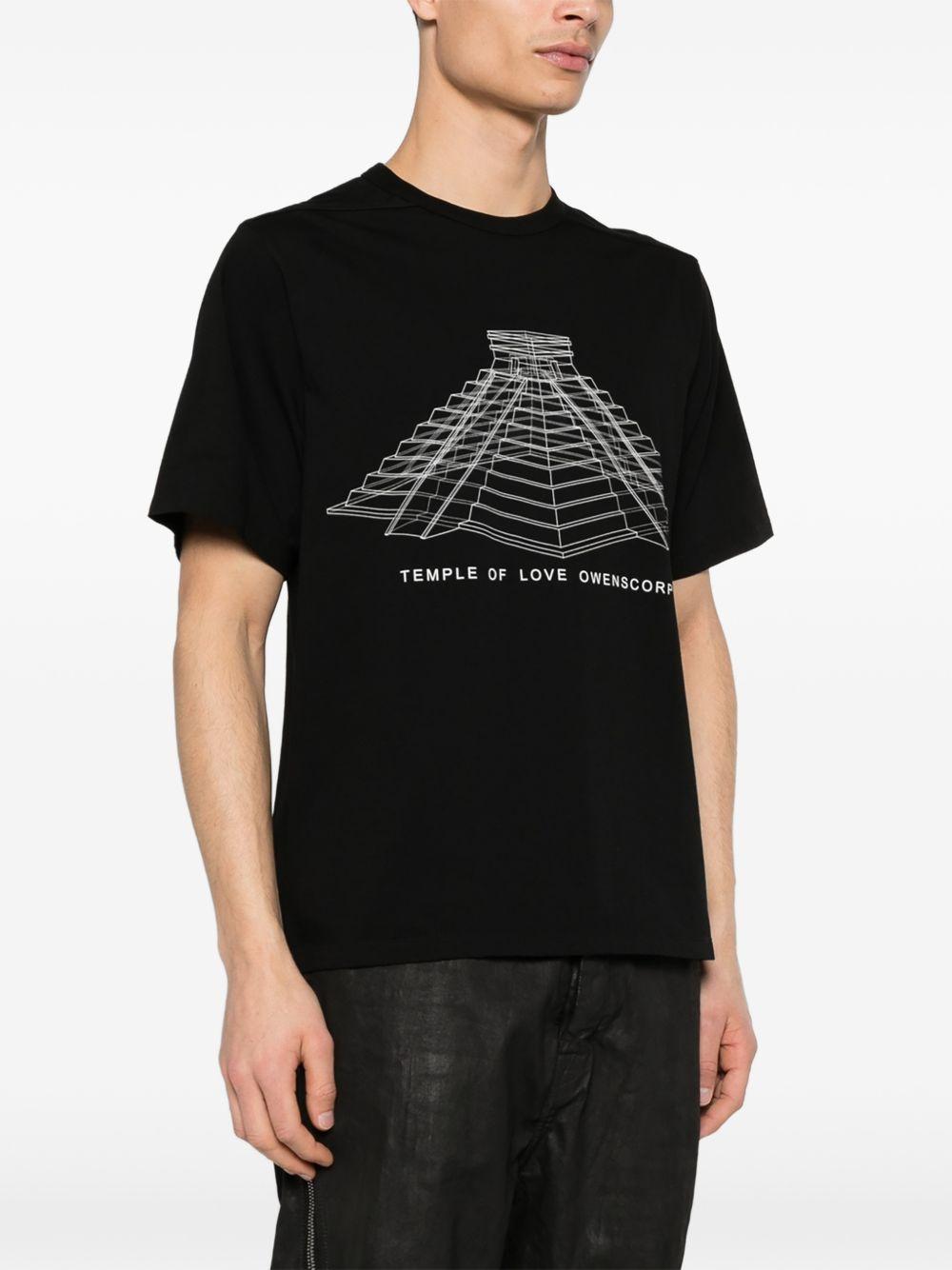 T-shirt con grafica in nero Rick owens - uomo 