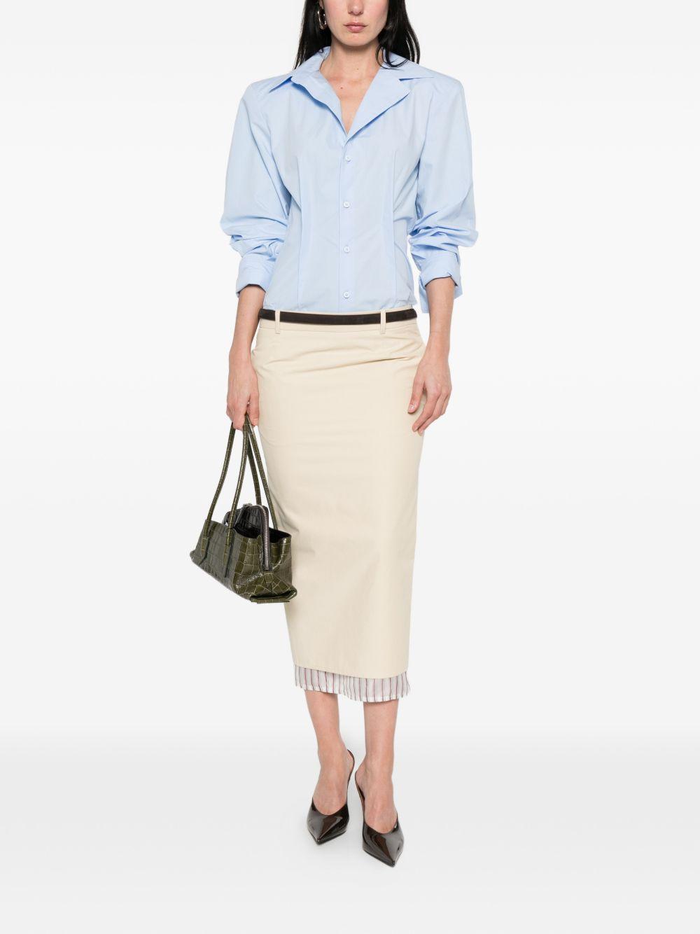 Gonna midi con bordo a righe in beige The attico - donna 