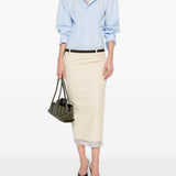 Gonna midi con bordo a righe in beige The attico - donna 