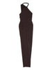 Abito lungo con scollo halter in marrone Amen - donna