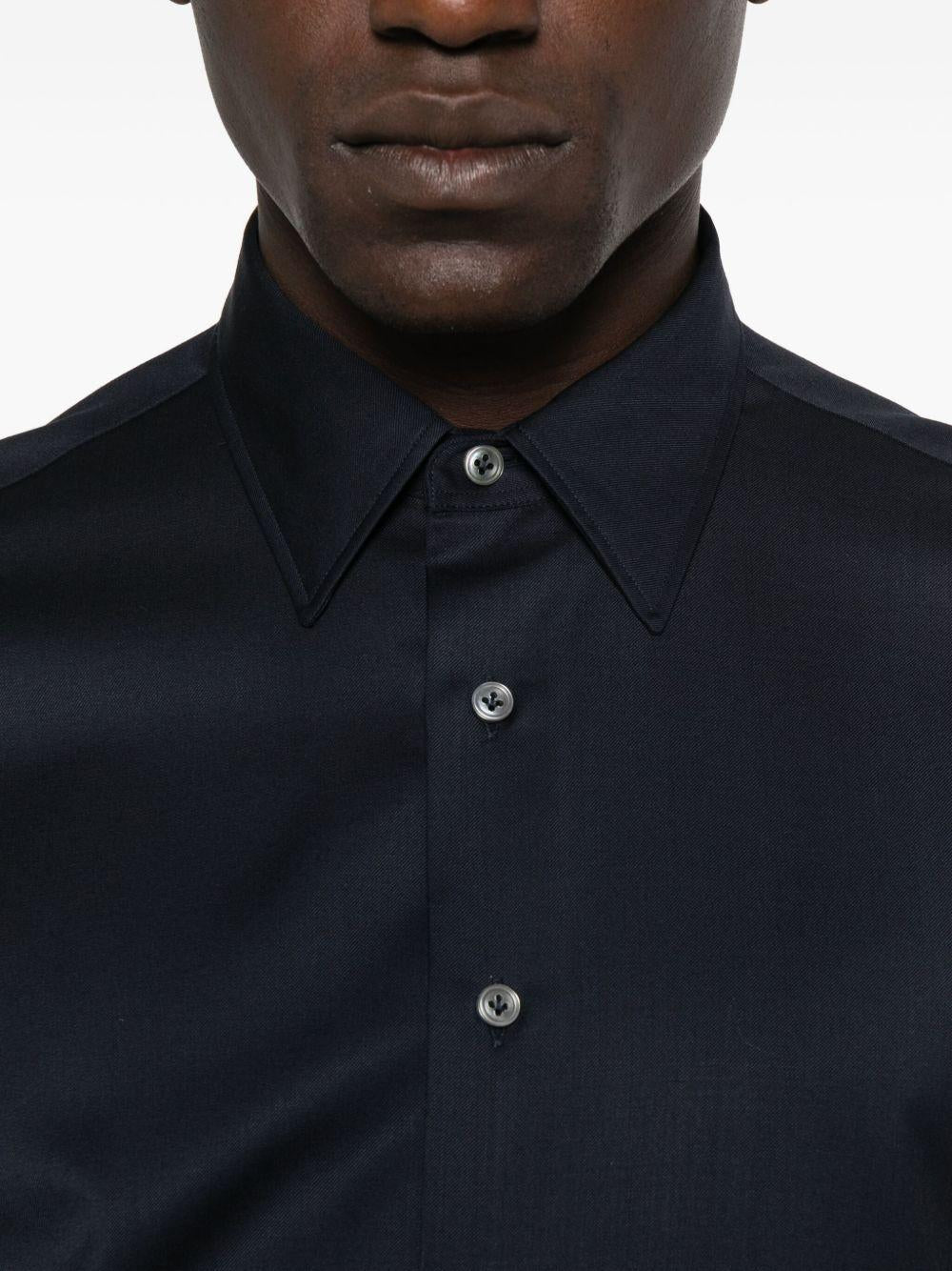 Camicia a maniche lunghe con bottoni in blu Lardini - uomo 
