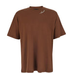 T-shirt a maniche corte con logo  in marrone 