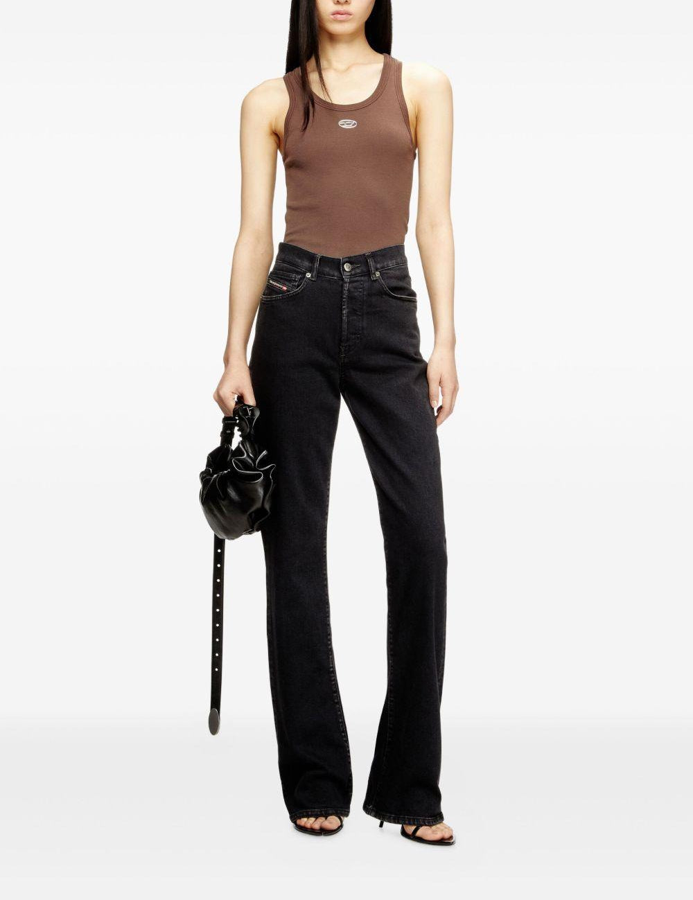 Canotta T-Anki con logo in marrone Diesel - donna 