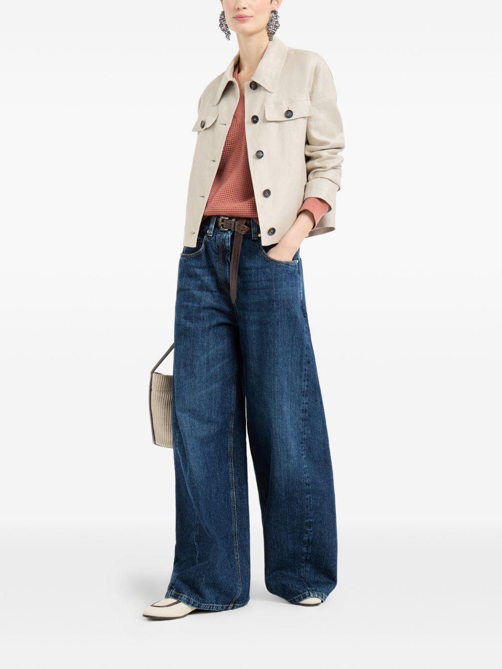 Maglione con scollo a V in arancione Brunello cucinelli - donna 
