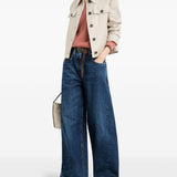 Maglione con scollo a V in arancione Brunello cucinelli - donna 