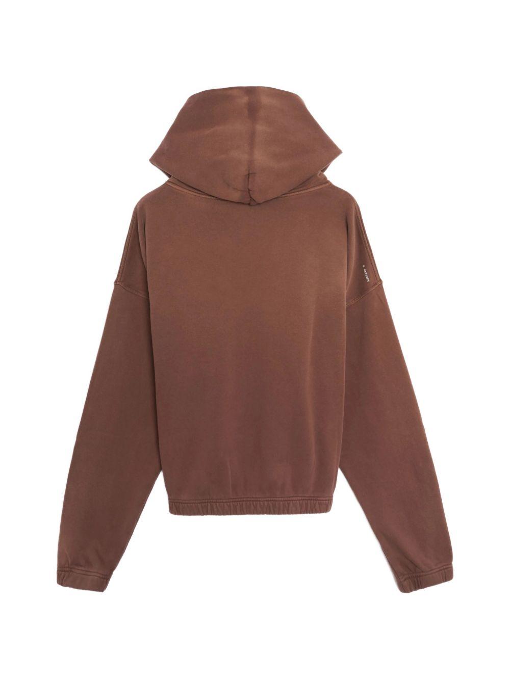 Felpa con stampa del logo in marrone Satisfy - unisex 