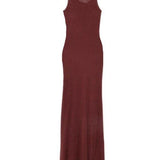 Abito lungo girocollo in marrone Aya Muse - donna 