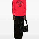 T-shirt a manica lunga stampata in rosso Simone rocha - uomo 