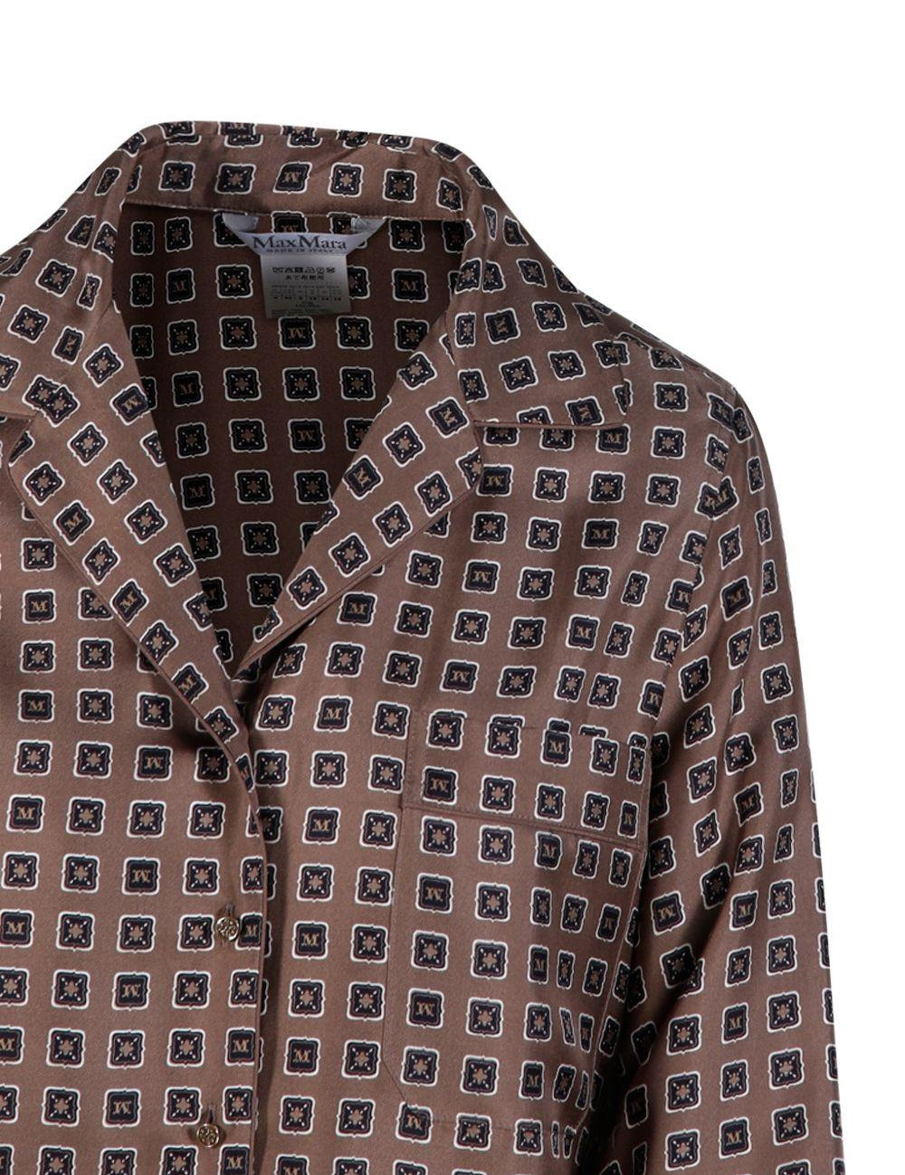 Camicia semiaderente in seta stampata disco in grigio Maxmara - donna 