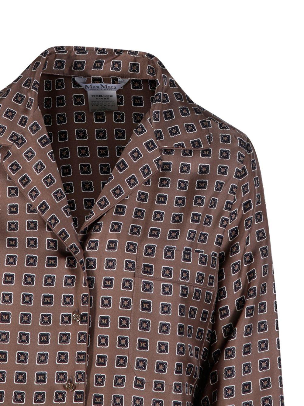 Camicia semiaderente in seta stampata disco in grigio Maxmara - donna 
