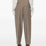 Pantaloni gessati in lana in marrone Maxmara - donna 
