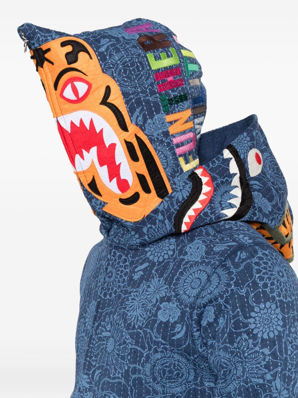 Felpa con cappuccio shark in blu A bathing ape - uomo 