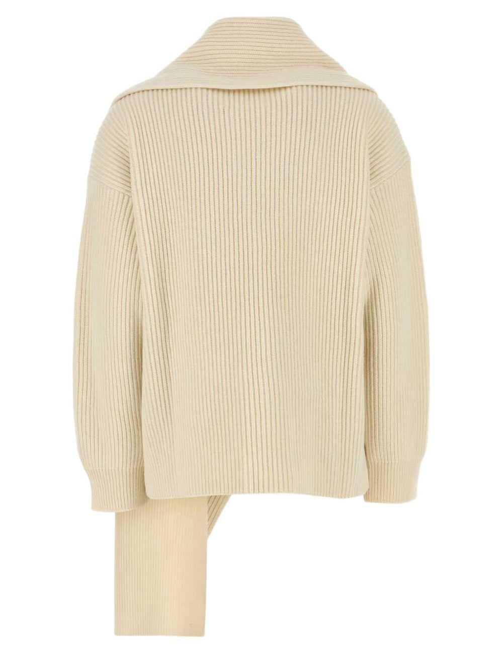 Maglione con dettaglio a sciarpa in beige Jil sander - donna 