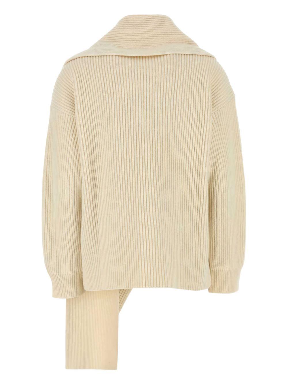 Maglione con dettaglio a sciarpa in beige Jil sander - donna 