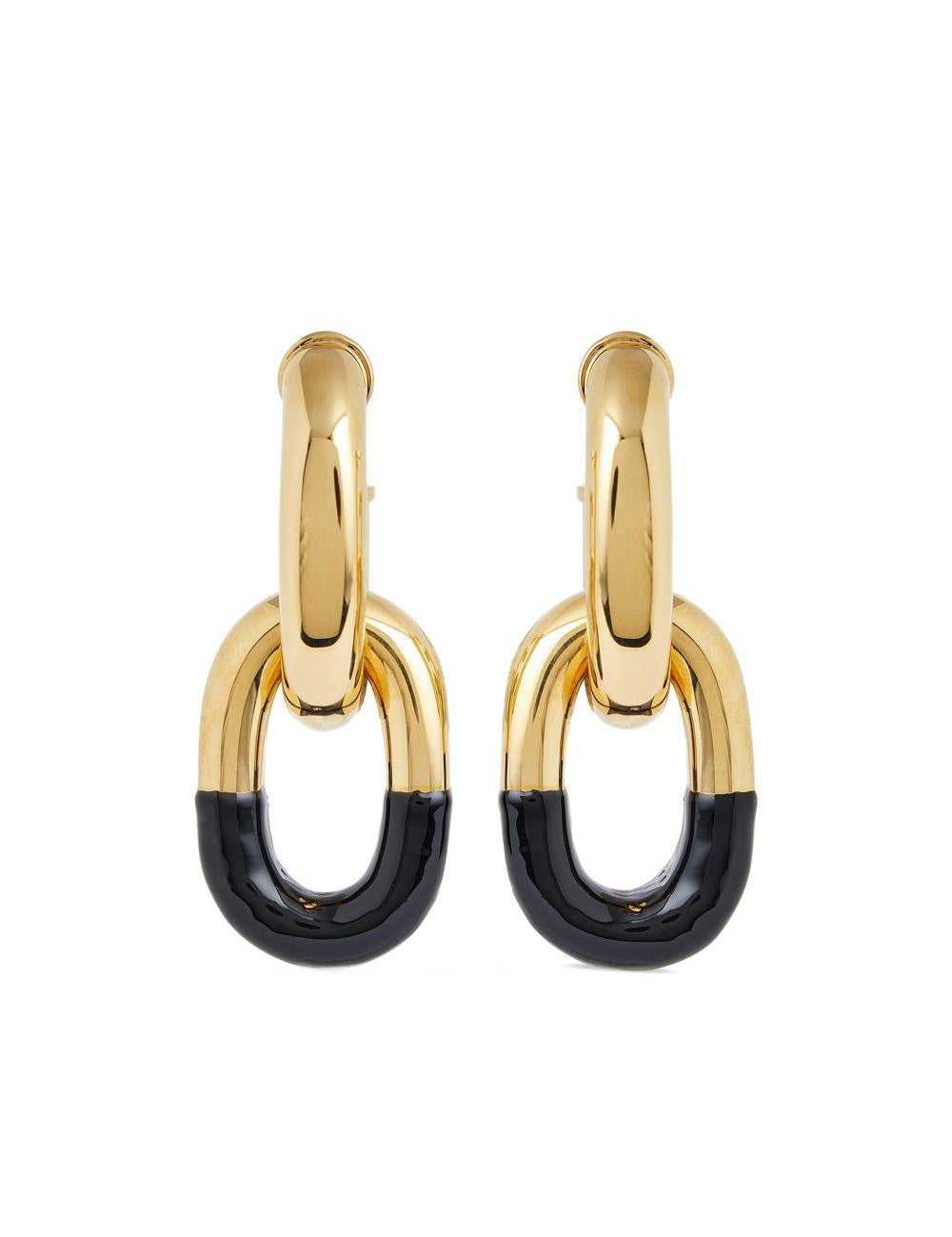 Orecchini XL in oro e nero Rabanne - donna 
