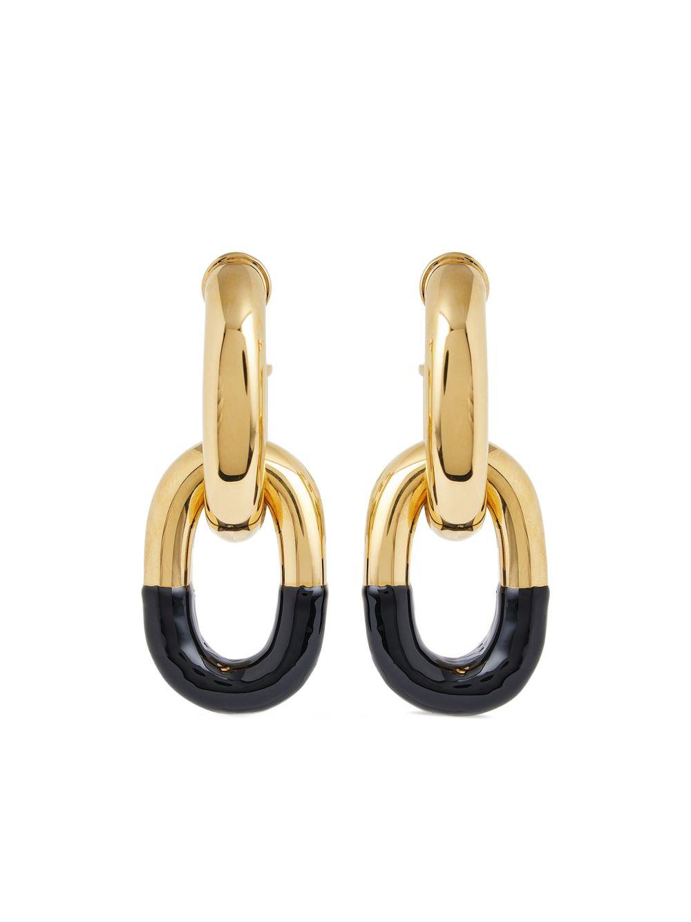 Orecchini XL in oro e nero Rabanne - donna 