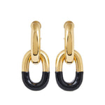 Orecchini XL in oro e nero Rabanne - donna 