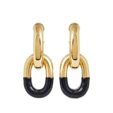 Orecchini XL in oro e nero Rabanne - donna 