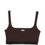 Top crop con logo in marrone Entire studios - donna 