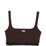 Top crop con logo in marrone Entire studios - donna 