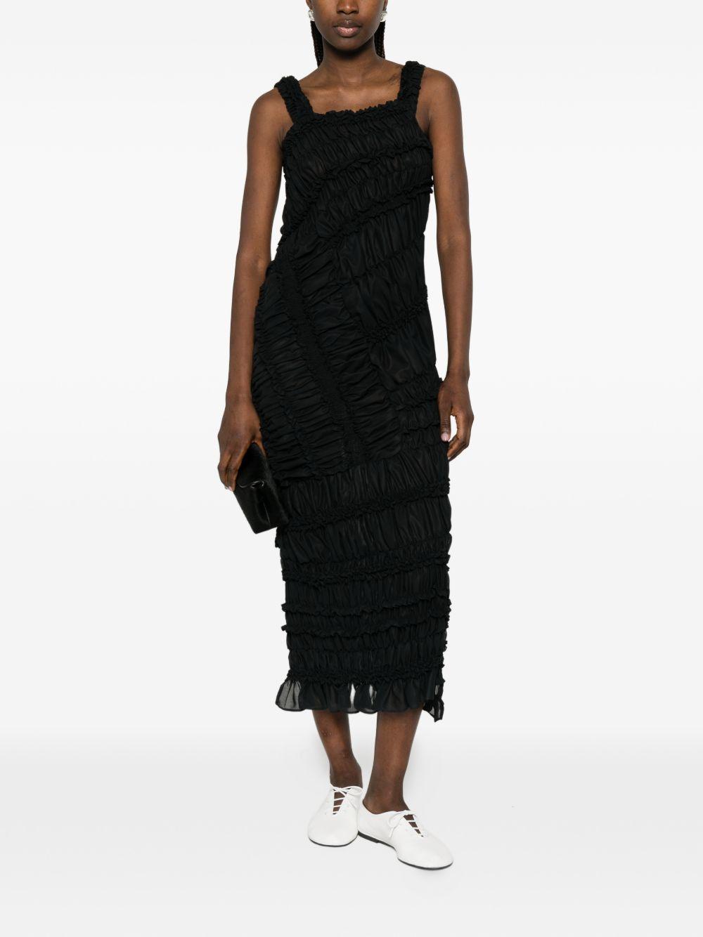 Abito midi con ruches in nero Magda Butrym - donna 