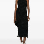 Abito midi con ruches in nero Magda Butrym - donna 