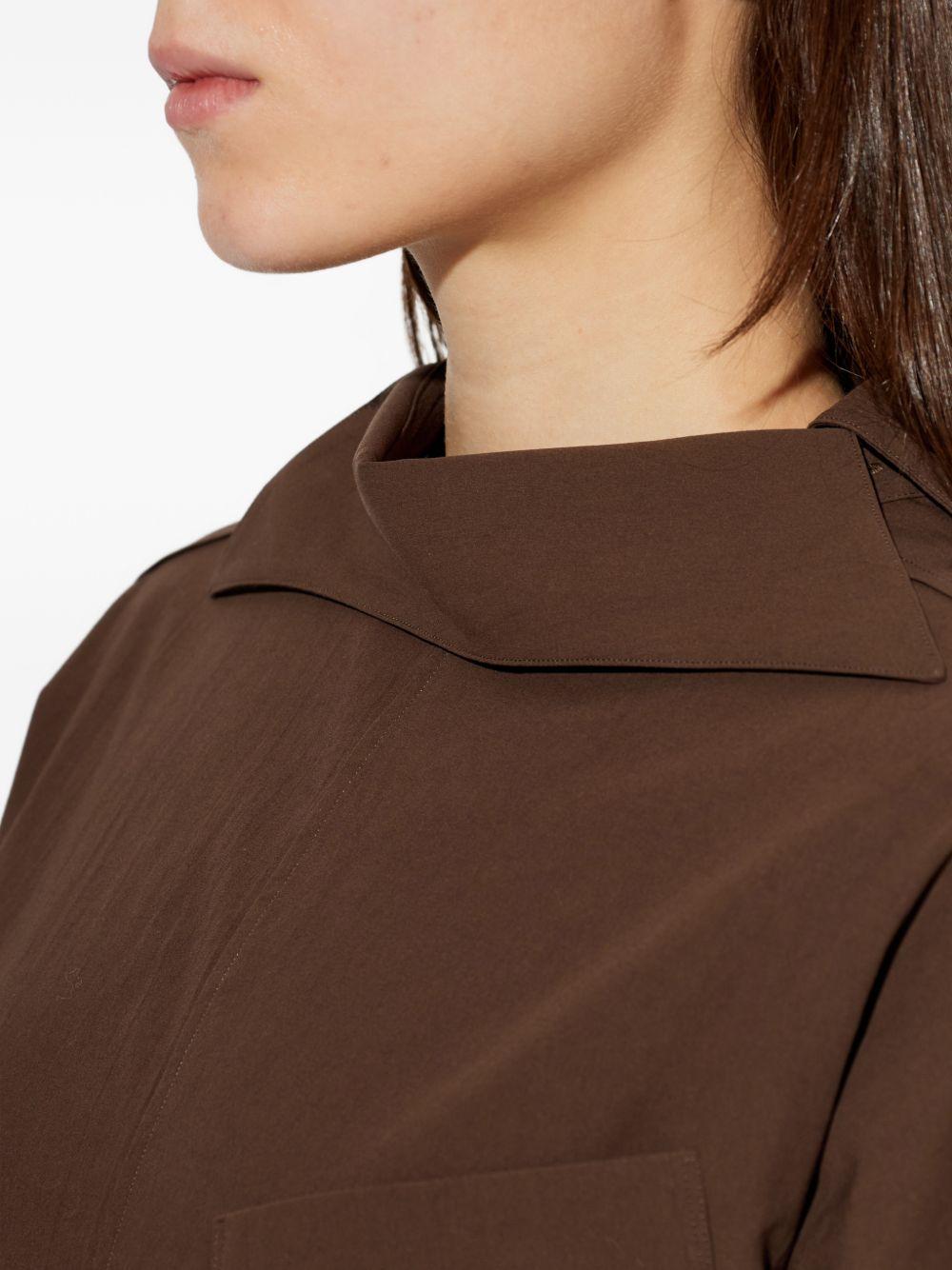 Camicia di cotone con colletto asimmetrico in marrone Issey miyake  - donna 