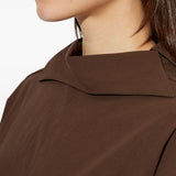 Camicia di cotone con colletto asimmetrico in marrone Issey miyake  - donna 