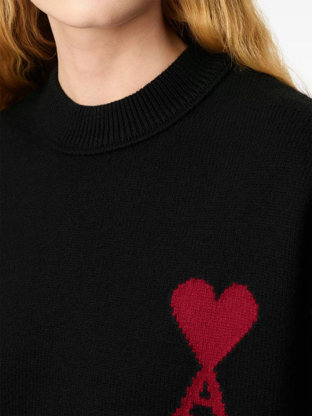 Maglione ami de coeur in nero Ami paris - unisex 