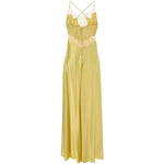 Abito lungo con orlo in pizzo giallo Alberta Ferretti - donna 