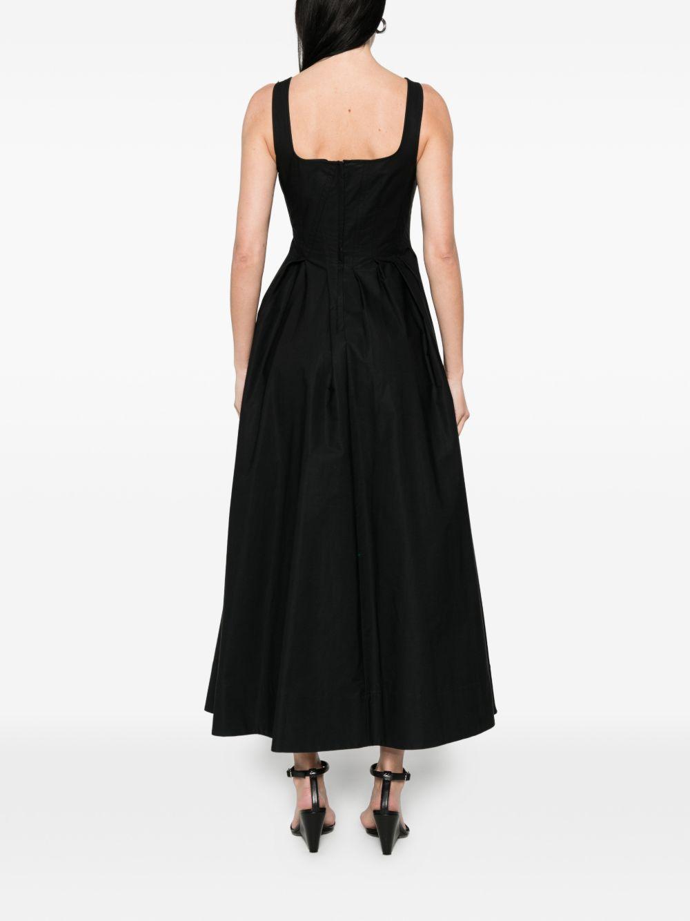 Abito lungo con pieghe in nero Sportmax - donna 
