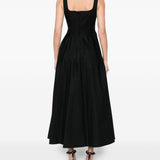 Abito lungo con pieghe in nero Sportmax - donna 