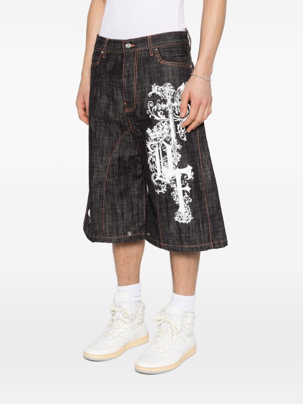 Shorts denim con stampa grafica in blu Pdf - uomo 