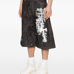 Shorts denim con stampa grafica in blu Pdf - uomo 