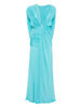 Abito maxi con scollo a v profondo e ruches in blu Christopher esber - donna