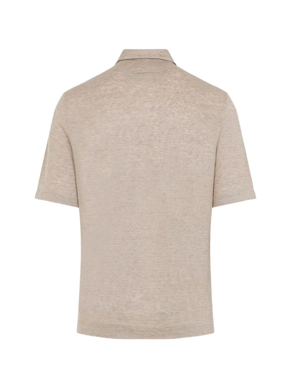 Polo in lino oasi in beige Zegna - uomo 