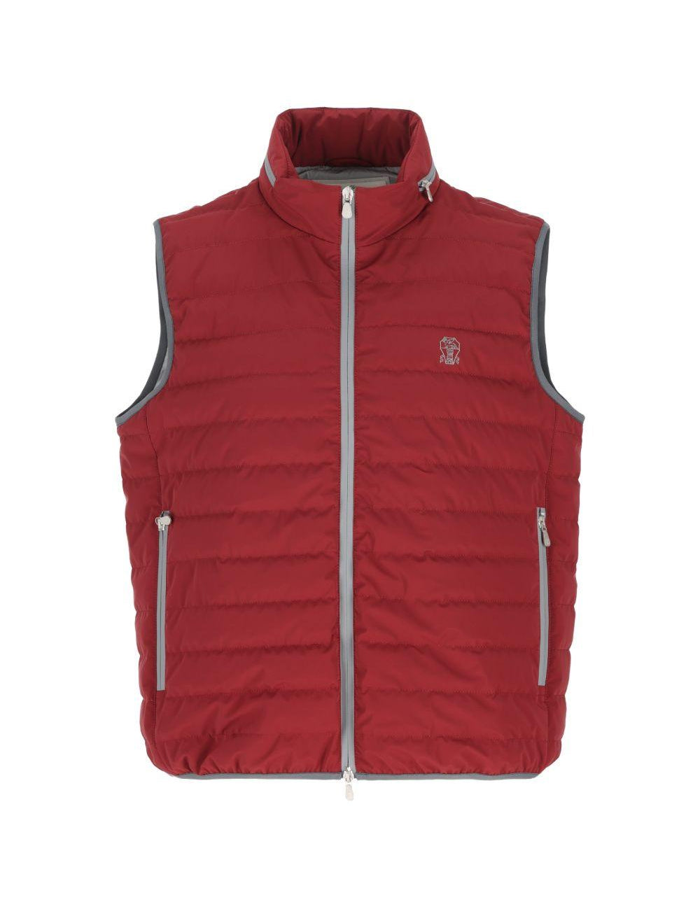 Gilet imbottito con tasche in rosso Brunello Cucinelli - uomo 