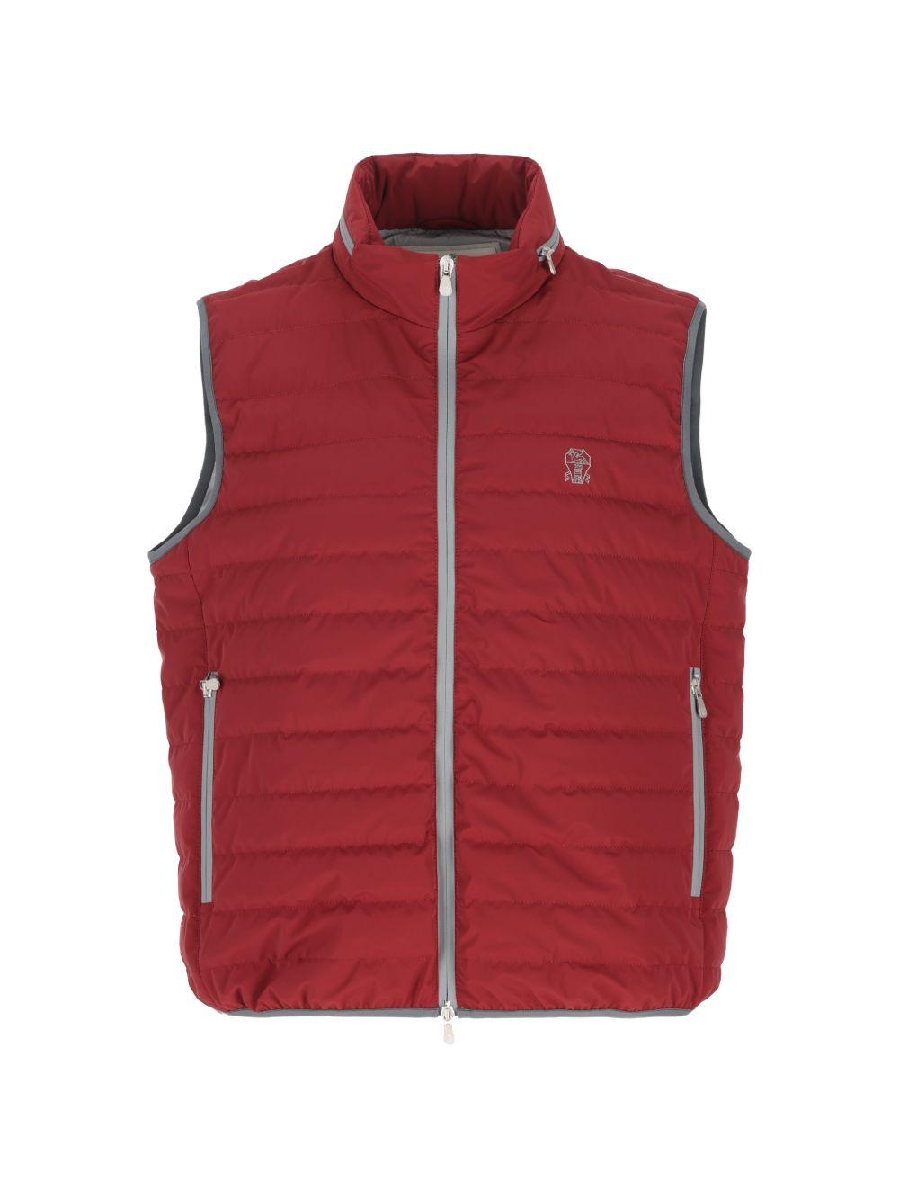 Gilet imbottito con tasche in rosso Brunello Cucinelli - uomo 