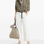 Jeans a gamba larga  in bianco Brunello cucinelli - donna 
