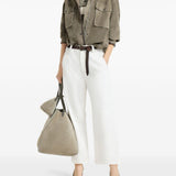 Jeans a gamba larga  in bianco Brunello cucinelli - donna 