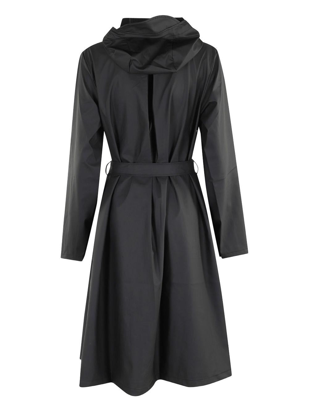 Giacca A-Line W lunga in nero Rains - uomo 