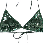 Bikini Marylin con paillettes in verde Oséree - donna 