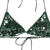 Bikini Marylin con paillettes in verde Oséree - donna 