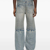 Jeans a gamba ampia con effetto vissuto in blu Purple - uomo 