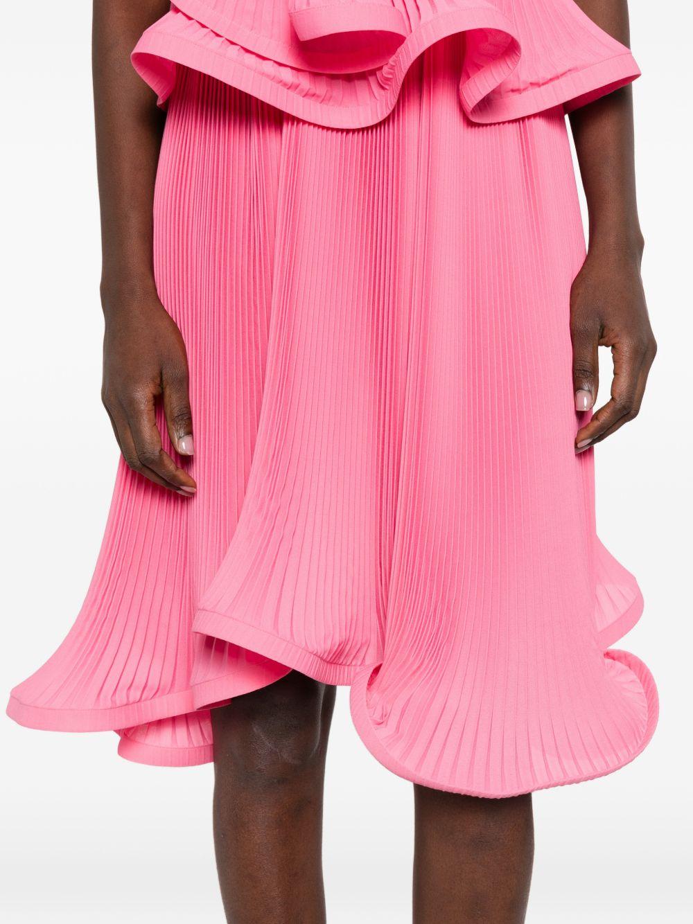 Gonna plissettata degradè in georgette in rosa Rowen rose - donna 