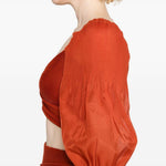 Top corto plissettato in rosso mattone Zimmermann - donna 