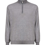 Maglione mezza zip in cashmere grigio 
